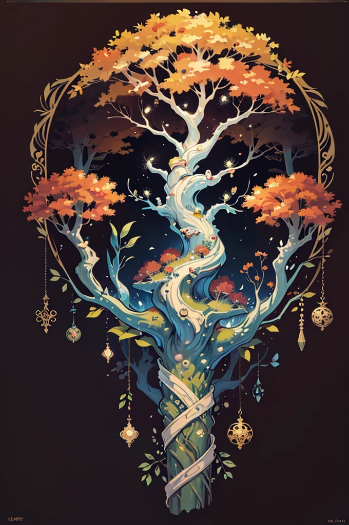 circular tree,four seasons,spring,summer,autumn,winter,leaves,roots,branches,trunk,ornate border,decorative,digital illustration,artwork,movement,time,swirling background,dark background,vibrant colors,natural,life cycle,growth,change,nature,life,peace,harmony,spirituality,symbolism,digital art,illustration,painting,graphic design,art,design,digital media,online art,visual art,fine art,fantasy