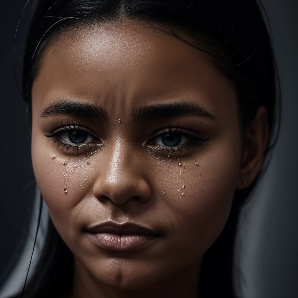 there is a beautiful black woman's face with a tear drop running down on her face, tears dripping from the eyes, tears drip from the eyes, tears running down face, crying one single tear, crying tears, a close up shot of a crying eye, sad eyes tears, tear on face, tear drops, tears from the eyes, tears in eyes, with tears, woman crying,