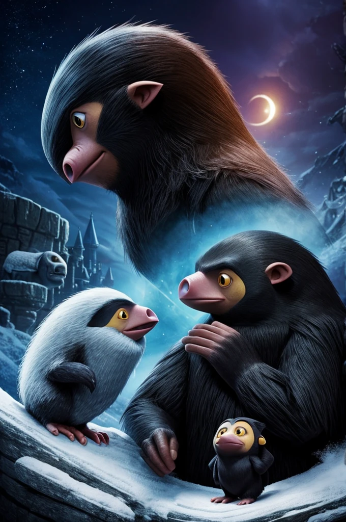 Couple profile picture with a magic beast Niffler and a ghost