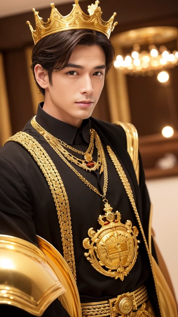 (((best quality, 4k, photo))), (androgynous male werepeacock emperor)