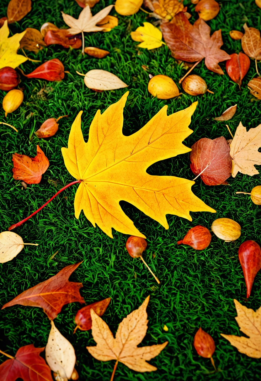 autumn, falling leaf,