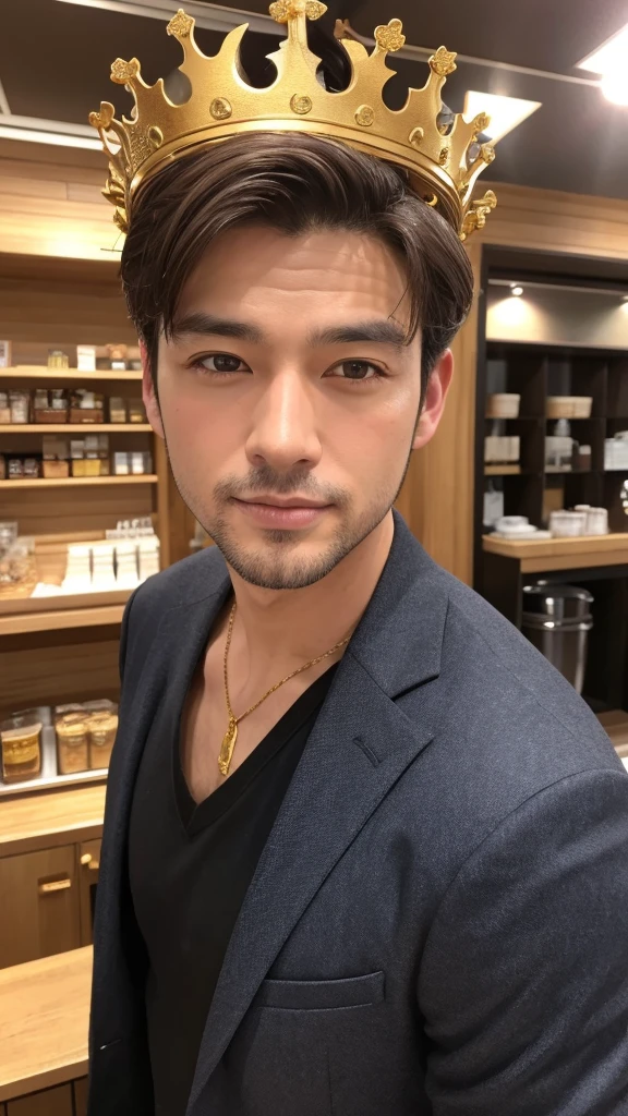 Handsome Men　God　gold　crown　goldのデザイン
正面顔