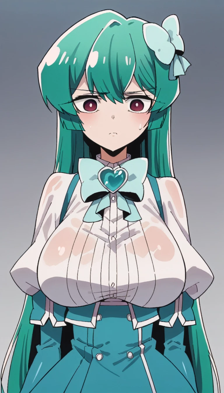 score_9, score_8_up, source_anime,Sayo Minakami,very big breast,shiny skin,empty eye,逆バニースーツ,荒い息
