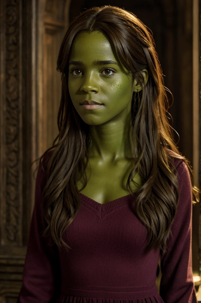 Hermione with green skin