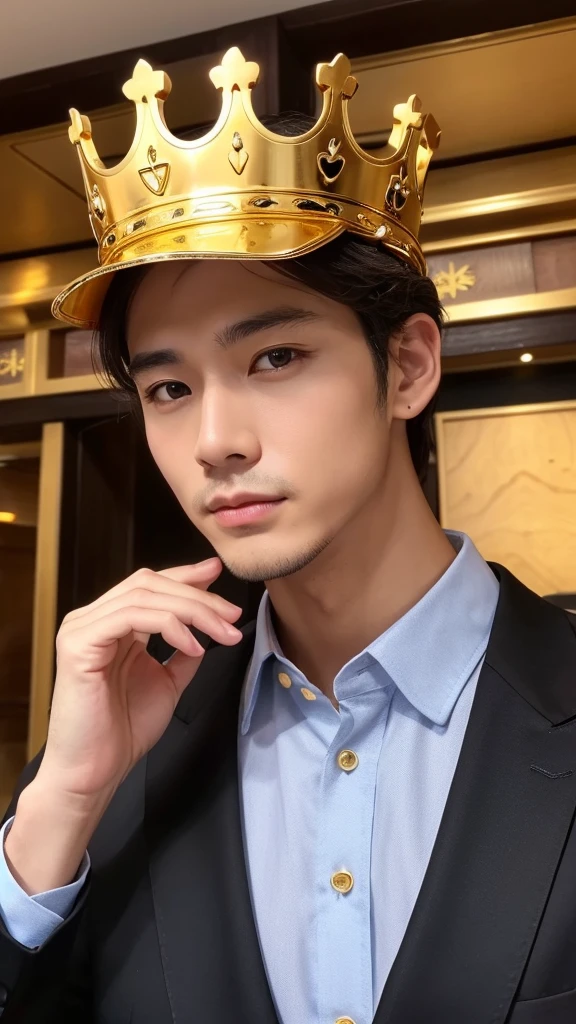 Handsome Men God gold crown goldのデザイン
正面顔 The background is divine々Successfully goldの富士山