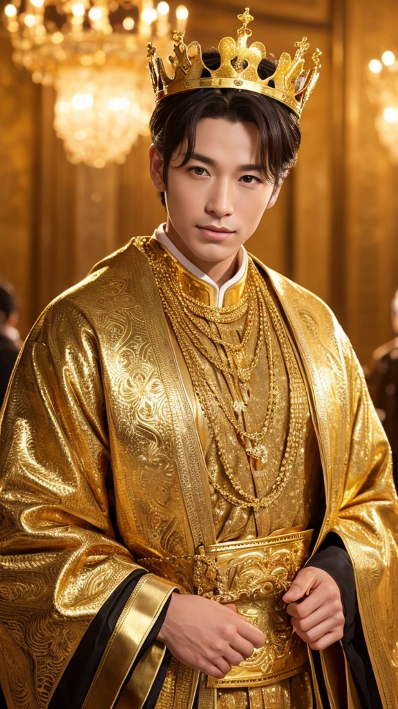Handsome Men God gold crown goldのデザイン
正面顔 The background is divine々Successfully goldの富士山