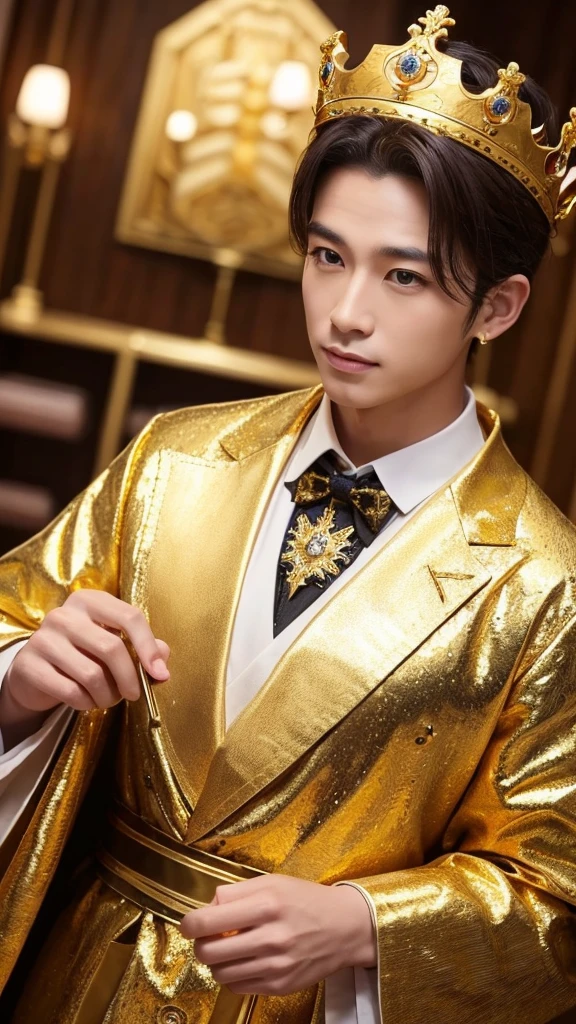 Handsome Men God gold crown goldのデザイン
正面顔 The background is divine々Successfully goldの富士山