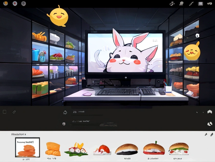 A computer screen with an emoji selection panel open.
The panel displays common emojis, categorized into different sections:
Categories include facial expressions (๐, ๐, ๐ข), animals (๐ฑ, ๐ถ, ๐ฐ), food (๐, ๐, ๐ฃ), vehicles (๐, โ๏ธ, ๐), and weather (โ๏ธ, ๐ง๏ธ, ๐).
Each category has at least three emojis displayed.
There is also a search bar for searching emojis within the panel.
Screen Layout
The emoji selection panel is located in the center or bottom-right of the screen.
The background of the computer screen shows a desktop wallpaper, an open webpage, or a text editor partially visible.
Details
The emojis are colorful, with the latest designs.
A mouse cursor is present around the panel, with a hover effect on one of the emojis.