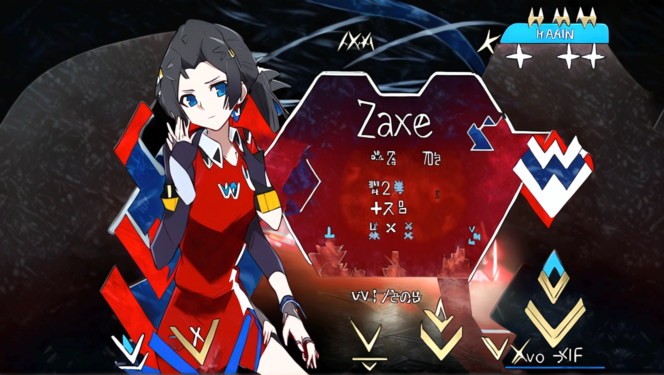 (anime,2D)Women,soccer player,black fur,wide,fringe,collected in a ponytail,clear skin,Light blue eyes,France national team dress, In a soccer field.
