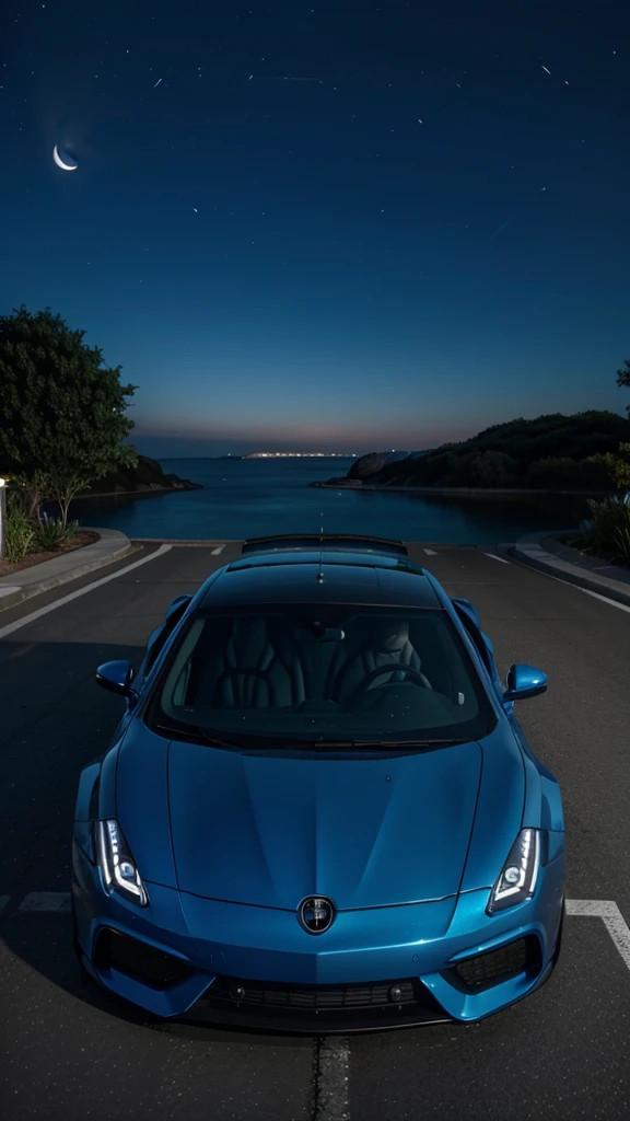 Blue night, rich car