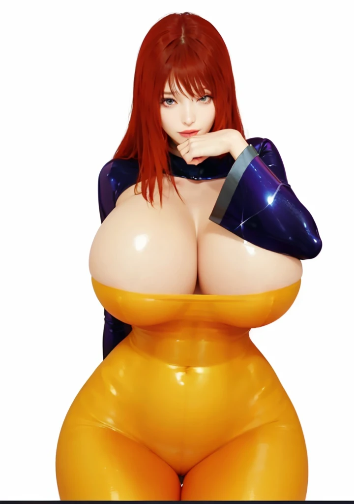 (photorealistic:1.4), (masterpiece, sidelighting, finely detailed beautiful eyes: 1.2), masterpiece*portrait, realistic, 3d face, good photo, 4k, high quality, high resolution, hyper detail, realistic, reality, smooth graphics, realistic sexy wears, 3D, best resolution, sexy, good contrast, perfect shading, realistic skin texture, finely detailed, dramatic lighting, realistic lighting, amazing shadows, sexy and hot, huge breasts about to burst, huge butts, thicc thighs, everything she wears is tight, shiny and skinny, , shiny hair, extreme shiny skin, tight skinny shiny latex long pants