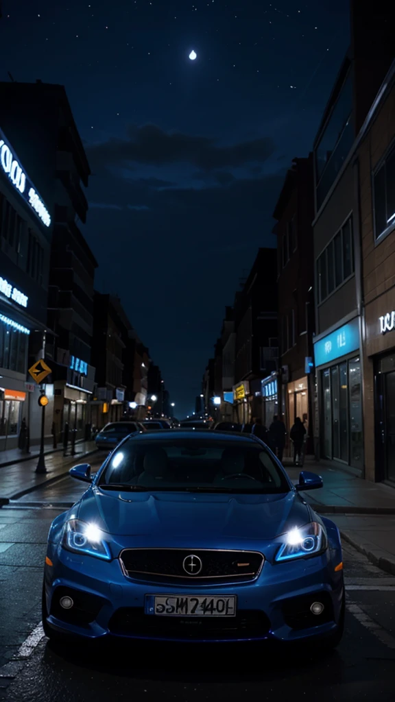 Blue night, rich car