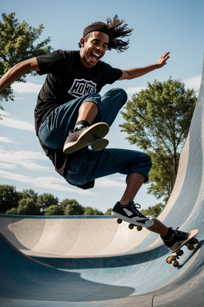 A photo of a skateboarder having fun with friends at the skate park