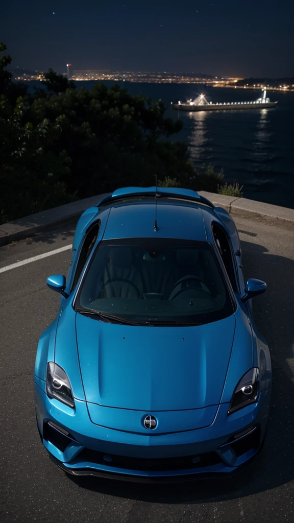 Blue night, rich car
