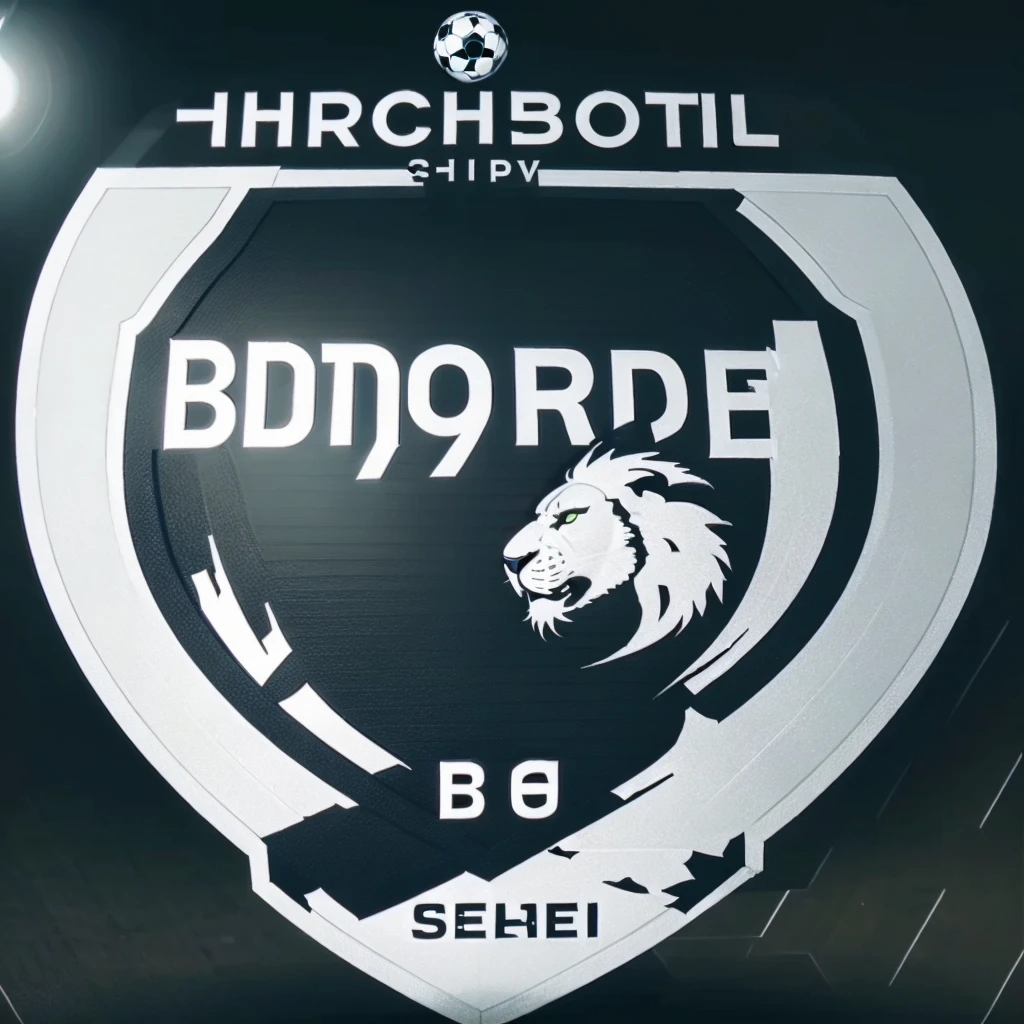 Soccer shield with a ball and a lion in the logo 