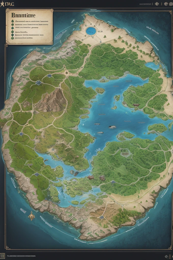 An RPG map with diverse biomes