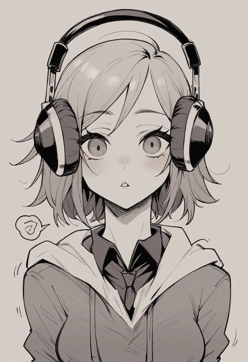 (a girl with headphones, by AssasinMonkey)
