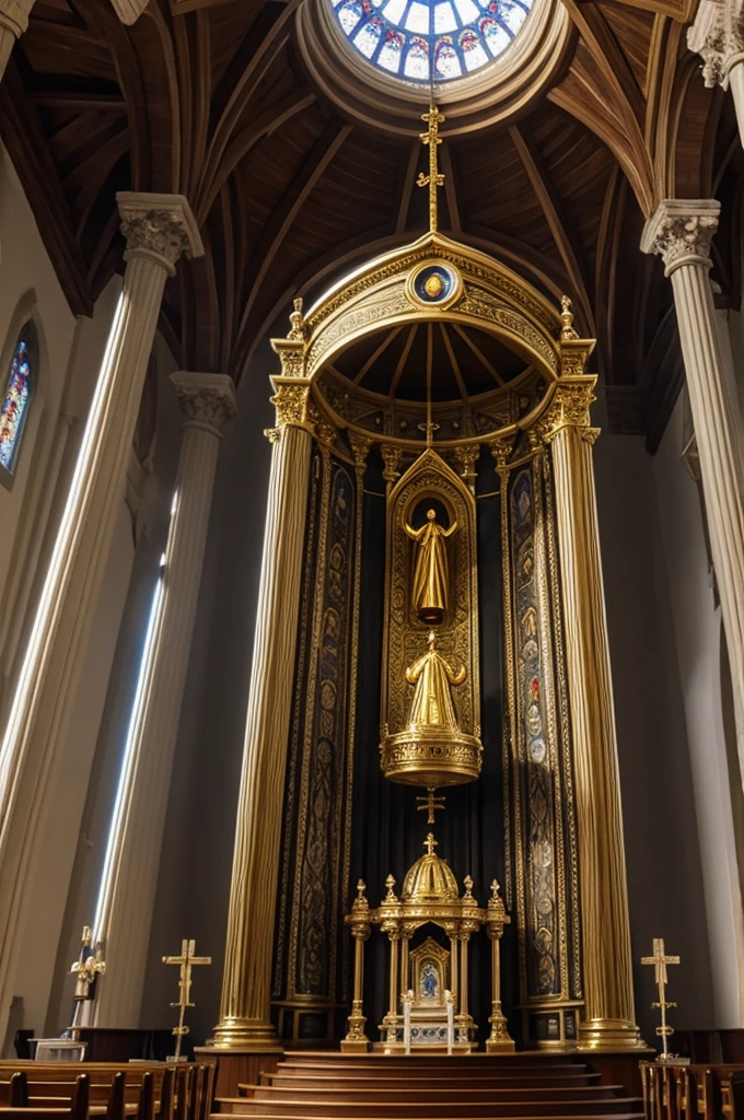 Chalice for mass inspired by the Baldachin of St. Peter&#39;s Basilica