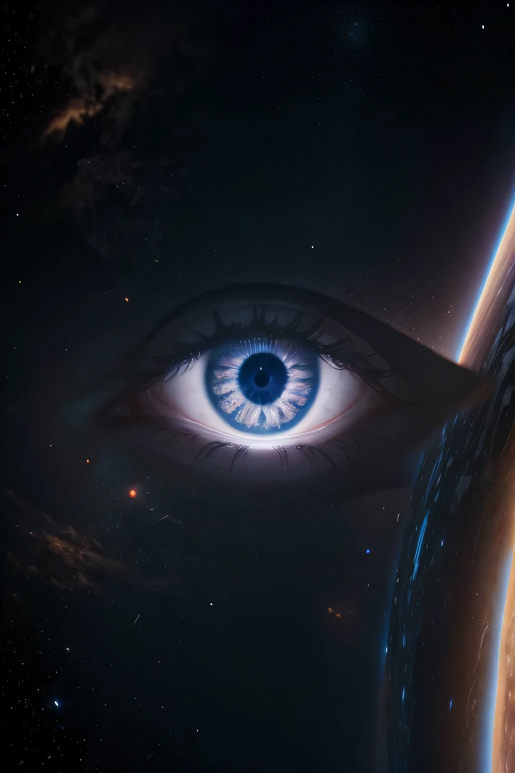 gods in space staring into a massive eye