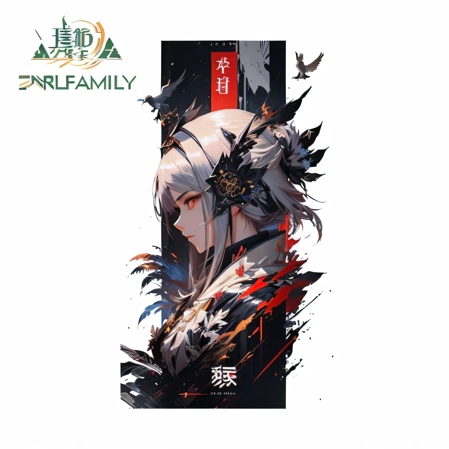 a closeup of a person with a sword and a bird, dos arknights, 3d anime poster, anime abstract art, anime poster, anime fantasy artwork, anime art, detailed art of onmyoji, anime-style artwork, anime art de alta qualidade, g liulian art style, High-quality, detailed artwork in 8K, trending anime art, digital anime art