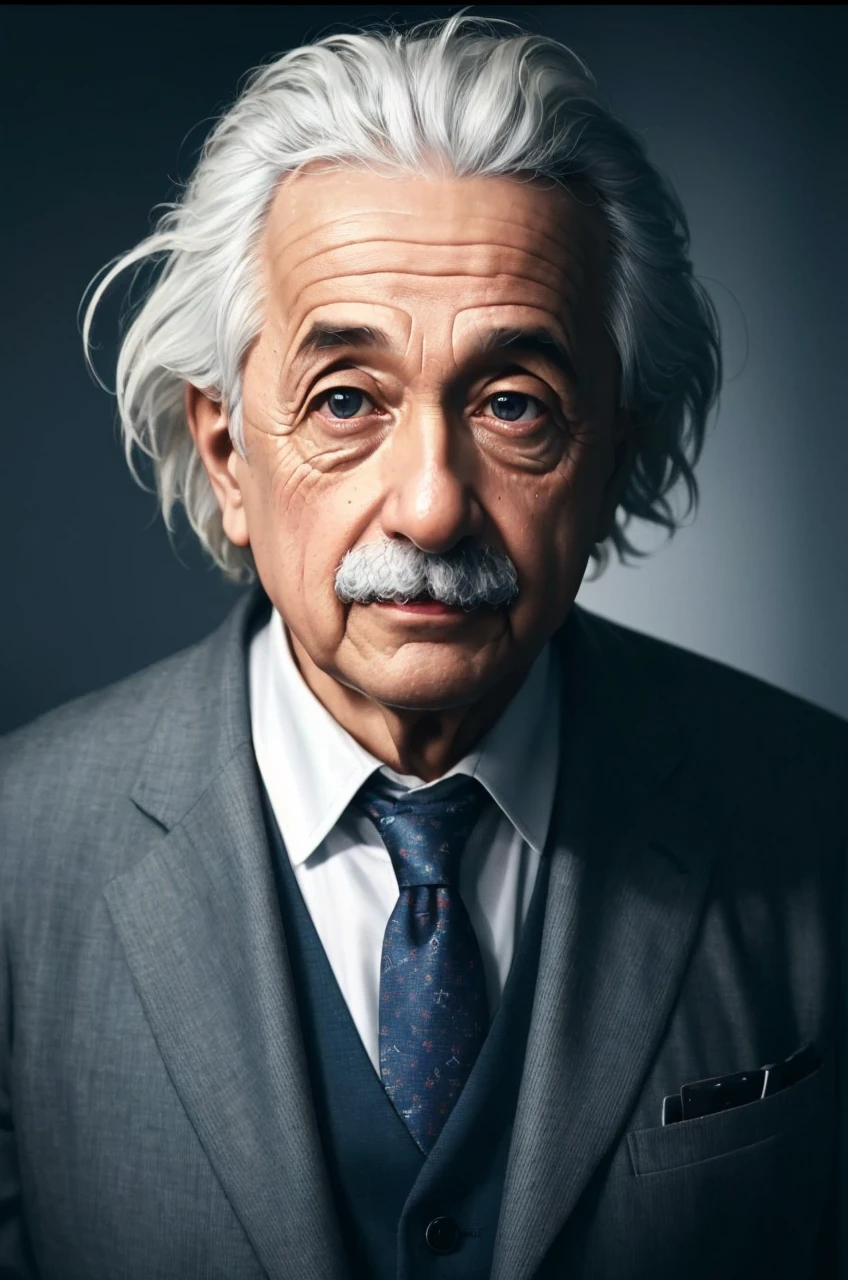 albert einstein, Old man albert einstein, realistically, dynamic lights, older, gray stubble beard, full footage, (extremely detailed 8k wallpaper from CG unit), trending on ArtStation, trend at CGSociety, high détail, sharp focus, dramatic, photorrealistic