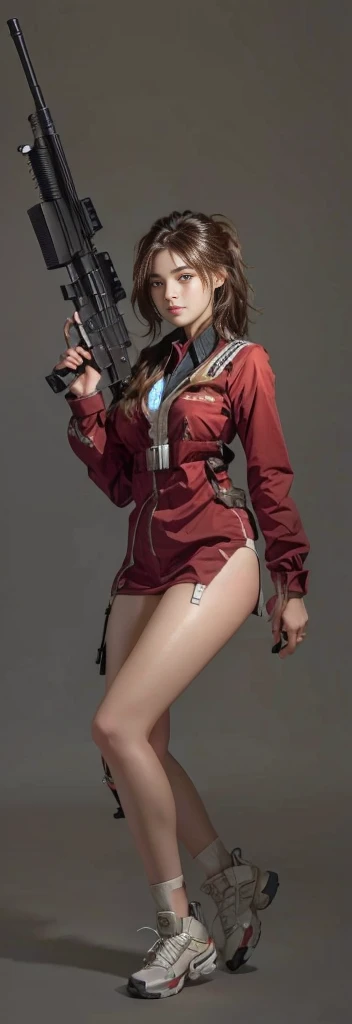 Close-up of girl holding gun
