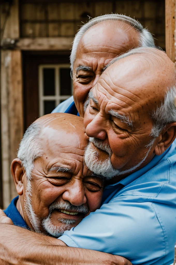 old man Hugging chubby