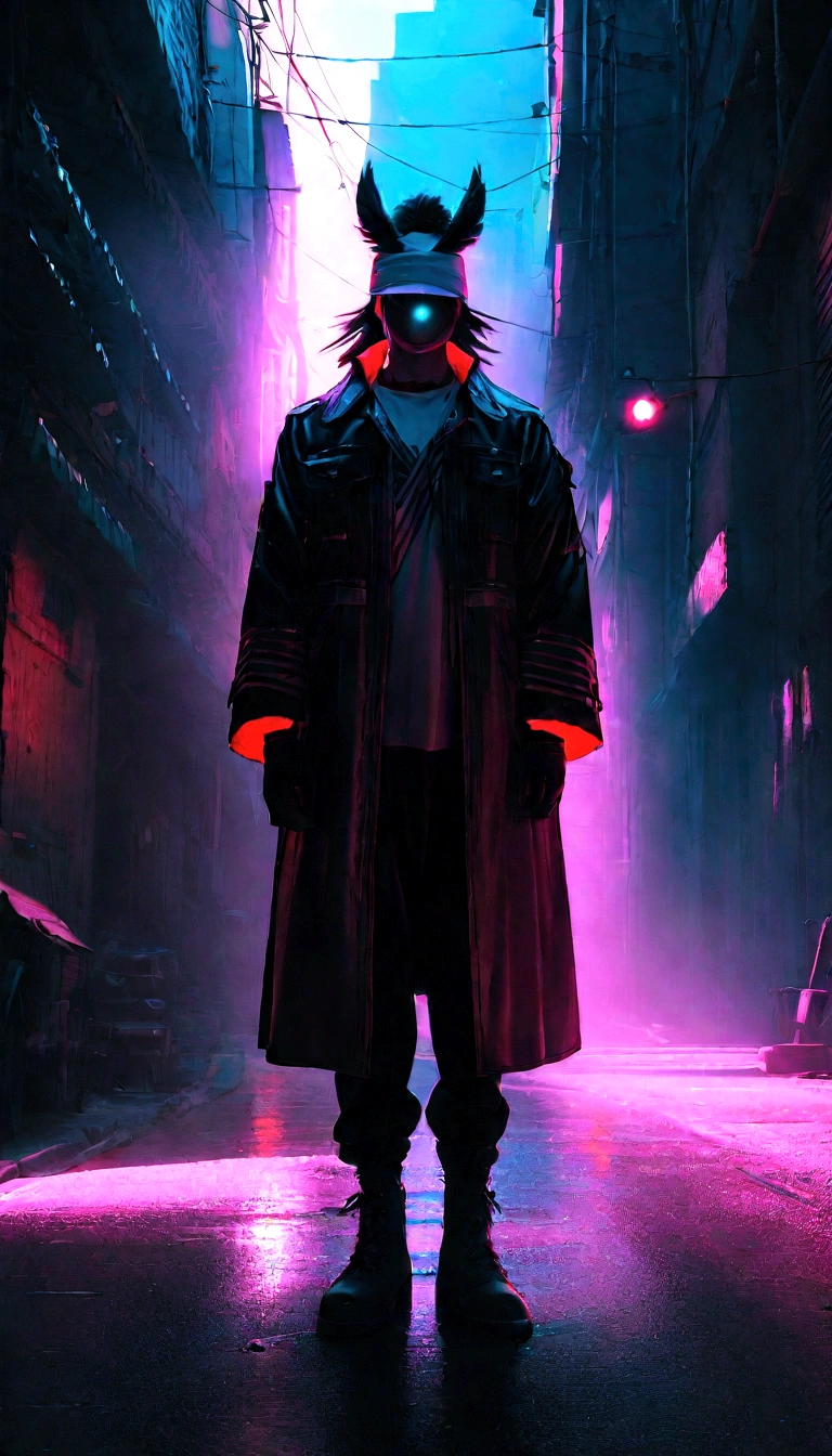 (8k, RAW Photos, highest quality, masterpiece: 1.2), Bremen's band, cyberpunk, animation, fantastic and mysterious background, high saturation, high contrast, smiling face, full body shot
