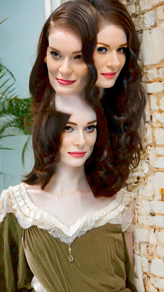 2heads, two headed girl, age 25, pretty, brunette, pale skin,