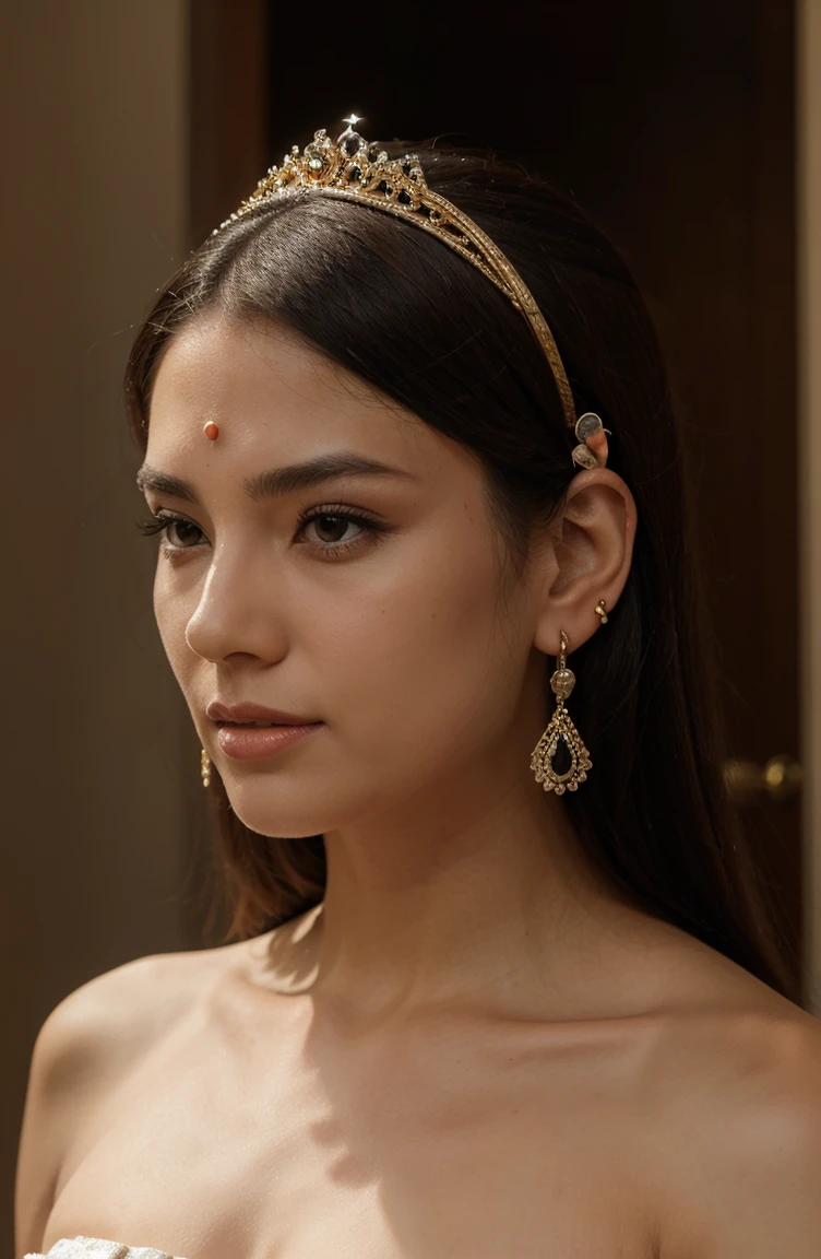without earring and headpiece