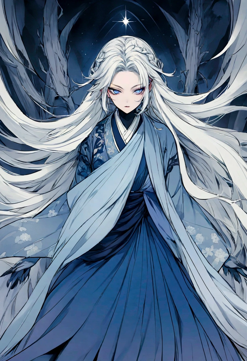 If Colette was an Oni, she would have characteristics that mix her human essence with demonic traits. Your skin could be pale or have a slight bluish tinge, reflecting her otherworldly nature. Your eyes could have a subtle sparkle, perhaps with irises in shades of blue or silver, suggesting a mysterious depth. Her hair would be long and flow like a silk cascade, possibly in a dark blue shade to complement your kimono.
The bamboo in its mouth would be a distinctive accessory, similar to Nezuko's "Demon Slayer," used to control your impulses and remind you of your commitment to do no harm to humans. Her blue kimono with pastel shades would give her an ethereal and elegant look., standing out among other Onis that generally display more menacing looks. Maybe it had subtle floral patterns, symbolizing purity and renewal.
Colette could possess Oni abilities, as increased strength, speed, and an accelerated healing factor, but would use these abilities to protect humans and fight other demons. His behavior would be marked by an innate gentleness and a firm determination, demonstrating that even as Oni, she maintains a strong sense of morality and humanity.