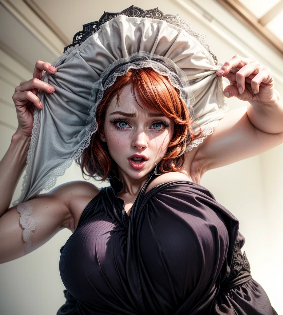 (masterpiece:1.3), (8k, Realistic, RAW Photos, highest quality: 1.4), (One girl), Beautiful Face, (Realistic Face), Beautiful hairstyle, Realistic eyes, Beautiful fine details, (Realistic Skin), Beautiful Skin, Absurd, Charm, Ultra-high resolution, Ultra-realistic, Very detailed, Golden Ratio, (Best Shadow), Cinematic, (Complex:1.4), High contrast, Side lighting, ((Bryce Dallas Howard)), ((Accurate hands and fingers)), ((Evil Queen)), 43-year-old Caucasian female, (Black Hair, short hair), (Voluptuous body), (Large Breasts), (Cleavage), ((Cleavageにsceptreを挟んでいる)), Narrow waist, Big Ass, glamorous, Beautifully grown black nails, Black glitter lipstick, Black and purple robe, (Mouth open), ((Hollow Eyes)), ((orgasm:1.2)), (Sweat:1.0), (Flushing), (Keep your face close to the camera), (Close-up of face:1.2), Canopy bed bedroom