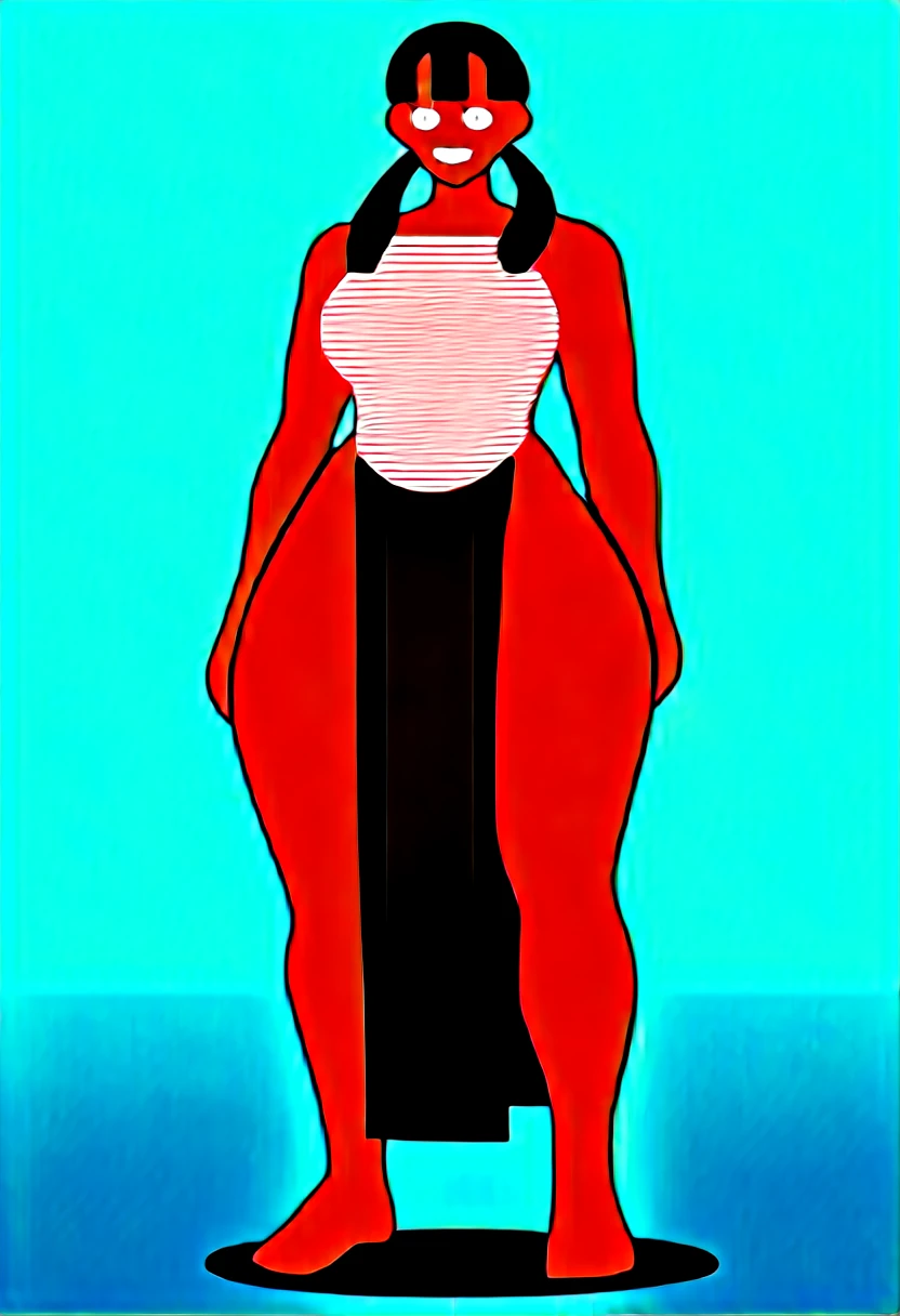 inutadearmr, curvy body, chubby slightly muscular ,(wearing only a small loincloth made of japanese armor, pelvic curtain barely covering pussy), low twintails, pelvic curtain,oni ,grin,black hair,brown eyes, naked (full body huge wide hips, (huge thic naked legs)(thick thighs )(japanese house background)(huge perfect boobs)(pubic hair peeking out)((slim arms))(not muscular upper body)(only muscular legs)(square-shaped pelvic curtain)