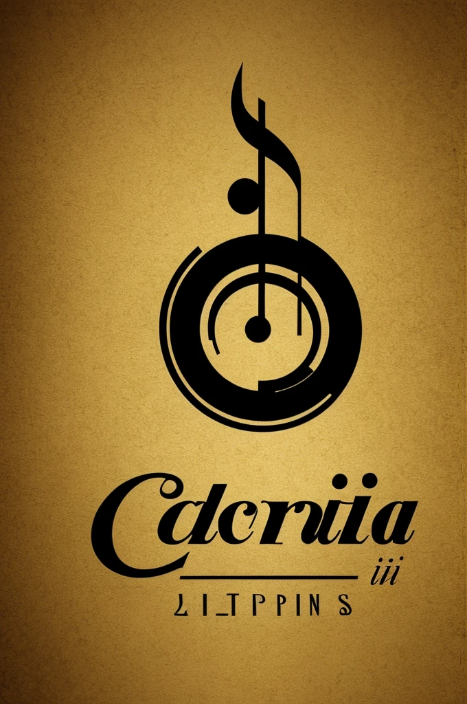 Logo with name cañi palacios in gold color font and musical style
