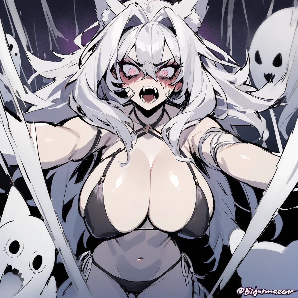 Ghost werwolf Woman big tits bikini horror nightmear