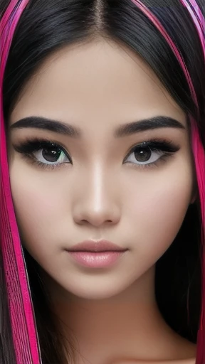 Iudean woman focus on face image with color.