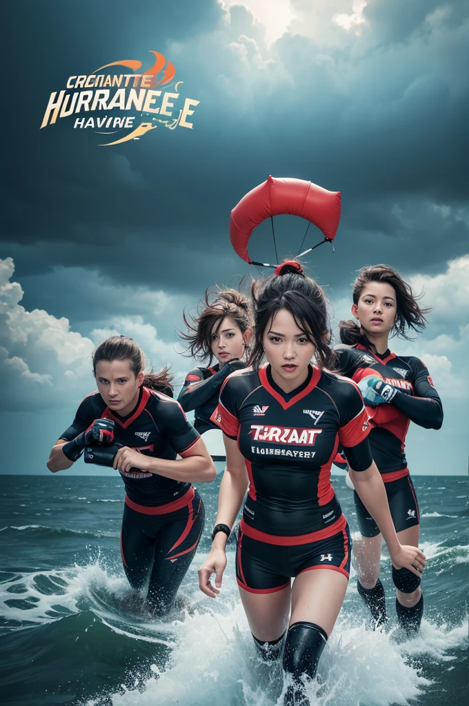Create an image for a team called "Hurricane" but it&#39;s blue, put the name "Hurricane" in the image too. May the picture be beautiful, incredible, wonderful and incomparable 