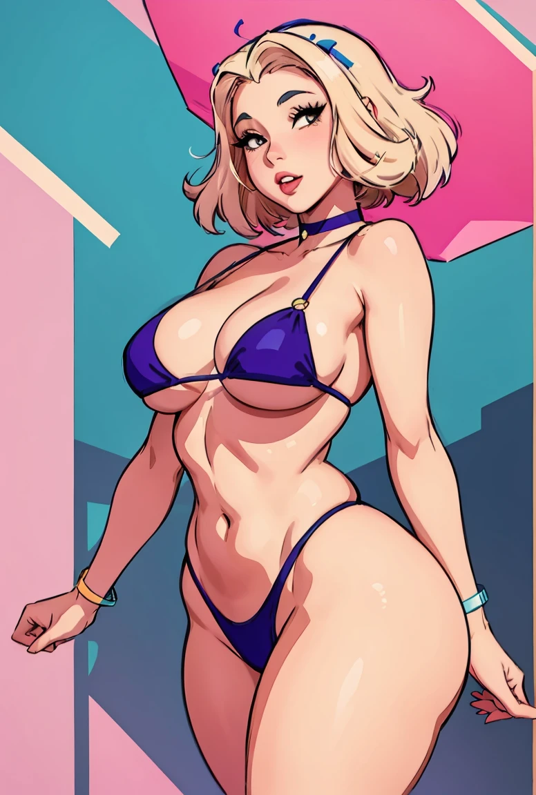 Young girl, 40s fashion appearance, in style of digital illustration, pinup art, lois van rossdraws, artstyle : ilya kuvshinov, deviantart artstation cgscosiety, stunning digital illustration, soda themed girl, beautiful retro art, jen bartel, milkshake, matte digital illustration, glossy digital painting, ((curvy body)) micro bikini

