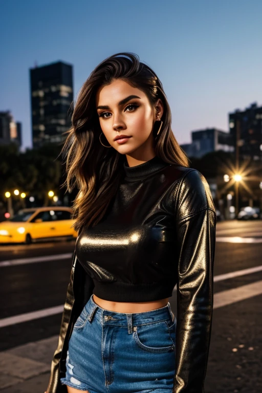 **Urban Look**:
- "resolution, realistic, young woman, 19 years old, large bust, detailed face and body, vibrant, photorealistic, high contrast, urban background, city lights, street fashion, evening time, trendy outfit, stylish makeup and hair"
