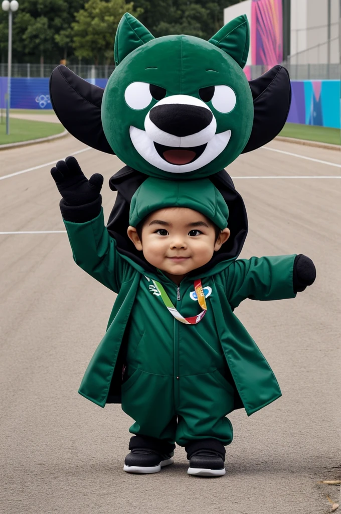 You can create a costume mascot for the Olympics that is dark green.
