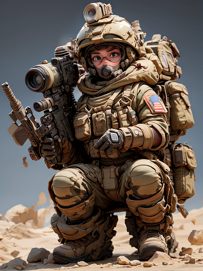 Warzone, 1 soldier, desert camouflage, 