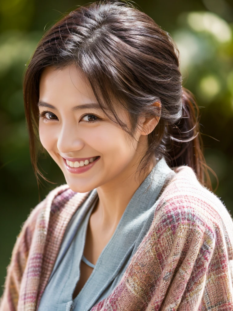 Highest resolution、Masterpiece、8K、40s、woman、Japanese、smile、Mature、Calm