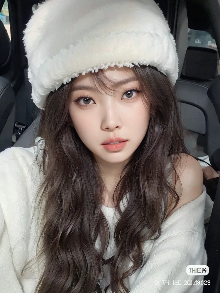 full lips, slanted eyes