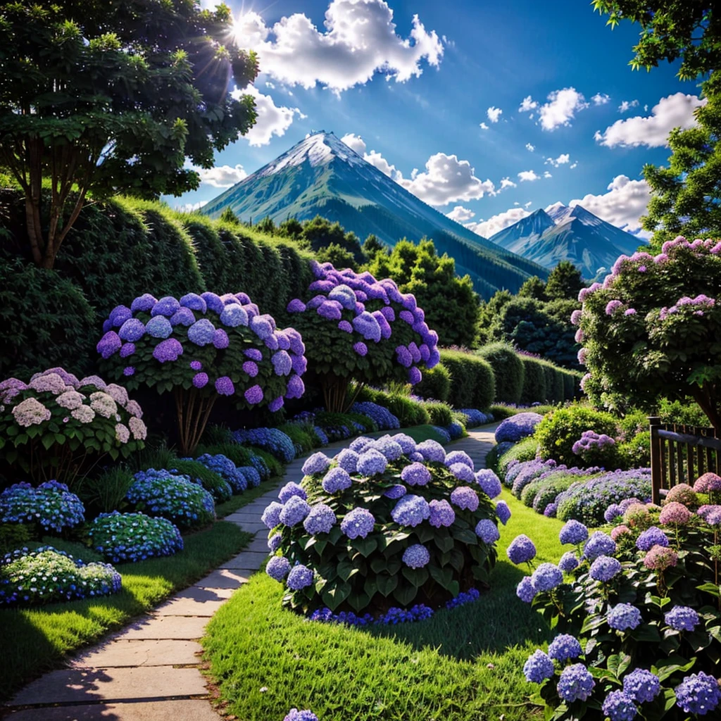 (ultra high res,photorealistic,best quality,photo-realistic),(8k,raw photo,best quality,masterplece),(photon mapping,radiosity,physically-based rendering,automatic white balance),real person,photograph,bridge, building, bush, city, cloud, day, door, fence, field,orest, garden, grass, house, hydrangea, mountain, nature, no_humans, outdoors, path, plant, potted_plant, purple_flower, road, scenery, sky, skyscraper, traditional_media, tree,