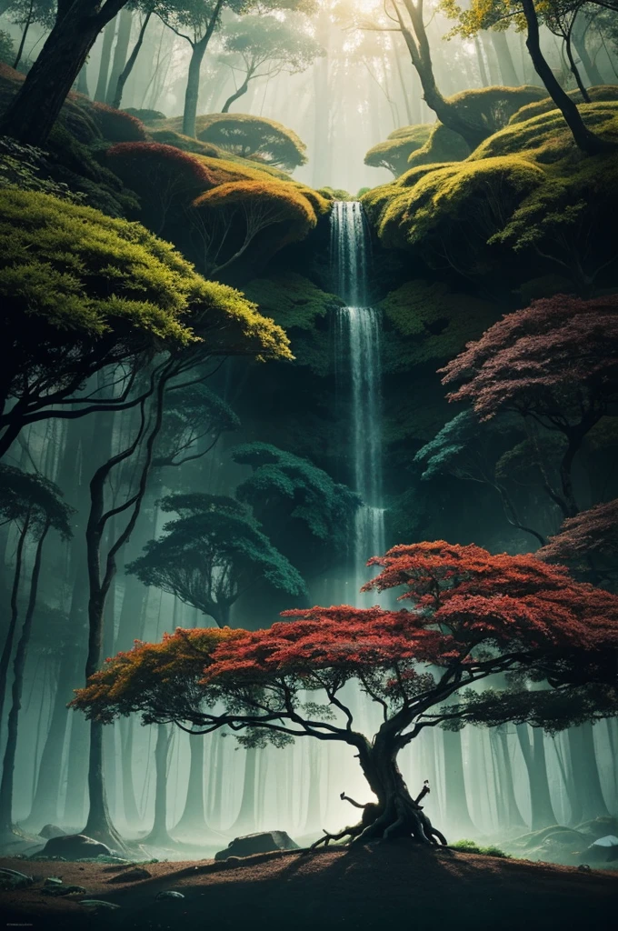 Intensely the film, a captivating poster. The composition exudes cinematic lighting and color gradation. Scene of a small plant, but with large roots. Show detail of the roots above the soil. A bright and hopeful atmosphere. Inspired by the conceptual works of Maciej Kuciara, Jama Jurabayev and Wojtek Fus, this poster incorporates a rich gradation of cinematic colors.