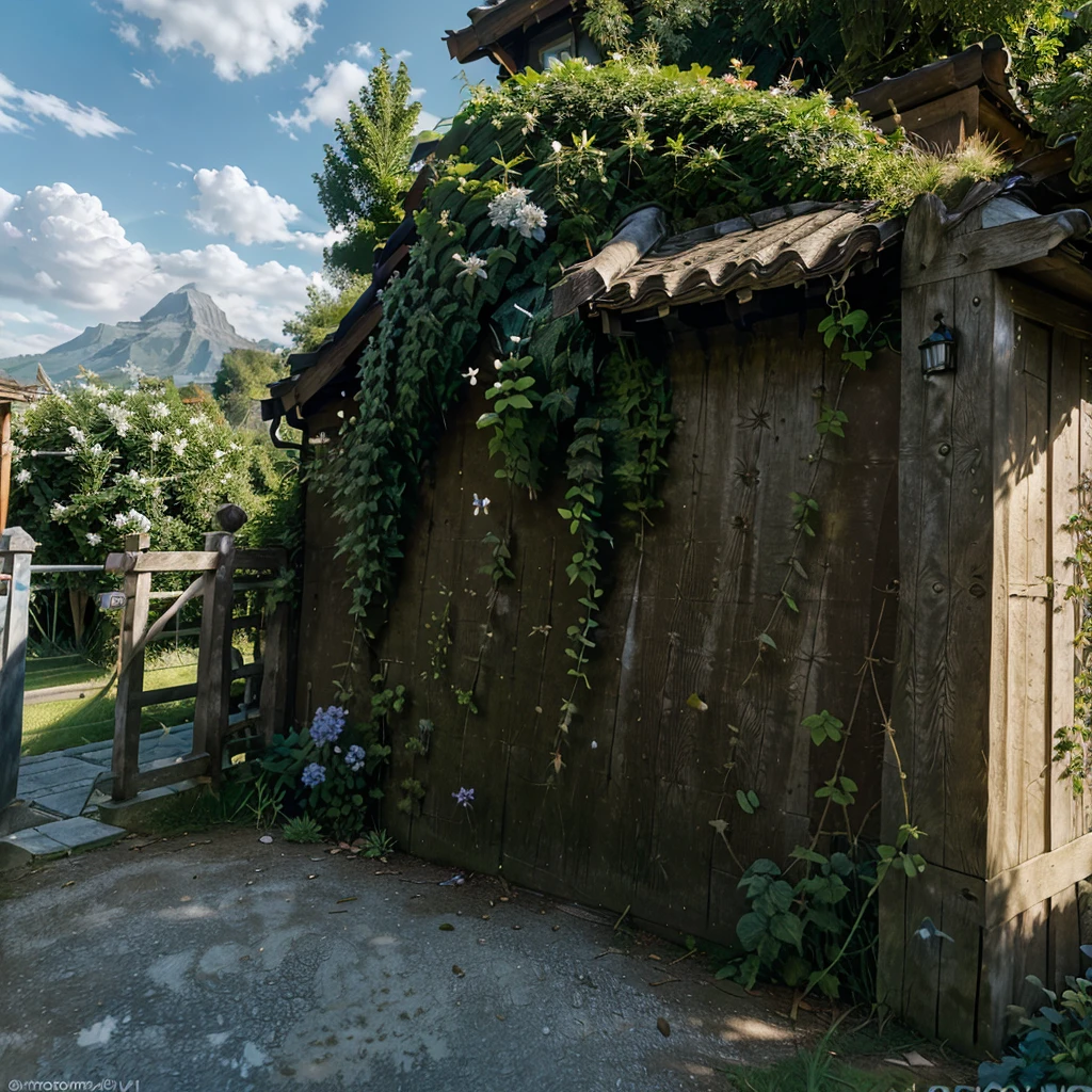 (ultra high res,photorealistic,best quality,photo-realistic),(8k,raw photo,best quality,masterplece),(photon mapping,radiosity,physically-based rendering,automatic white balance),real person,photograph,bridge, building, bush, city, cloud, day, door, fence, field,orest, garden, grass, house, hydrangea, mountain, nature, no_humans, outdoors, path, plant, potted_plant, purple_flower, road, scenery, sky, skyscraper, traditional_media, tree,
