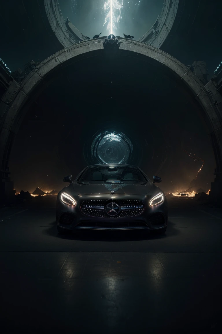 work of art, best qualityer, (Extremely detailed CG 8k unity wallpaper), (best qualityer), (Best illustration), (best shade), absurderes, realistic lighting, (abyss), beautiful detailed glowing, arte de PeterMohrBacher, Mercedes-Benz car