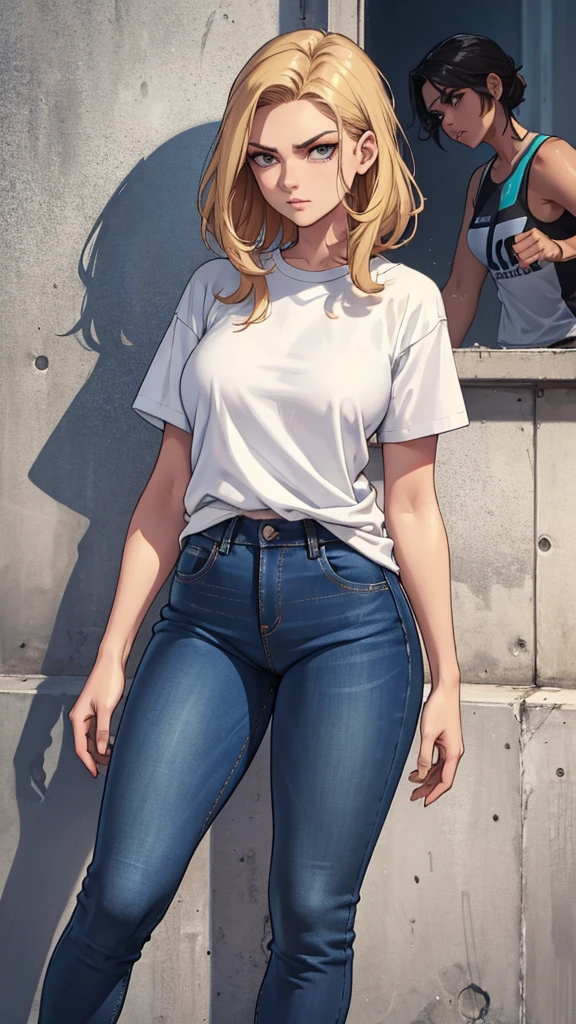 Andrea was taller, with the same slim build, only her character was more closed and serious, her clothing was very sporty, tennis jeans and a white t-shirt.
