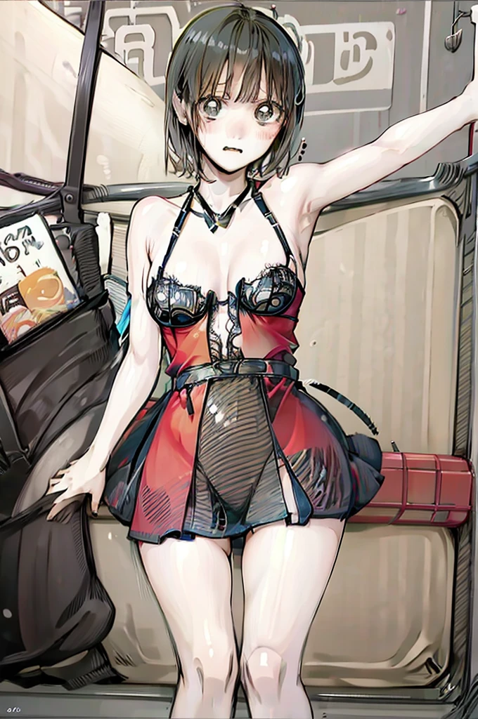 show off nipples under white shirt、Embarrassed expression、show off nipples under white shirt、Blushing、Glamorous expression、Black Skirt、Light cream colored hair、short hair、、、Japanese 、、on the train、Strap、、8K,Masterpiece、Light cream colored hair、short hair、、Japanese 、、、Blushing、、Showing panties、Pull up your skirt、Blushing、on the train、Strap