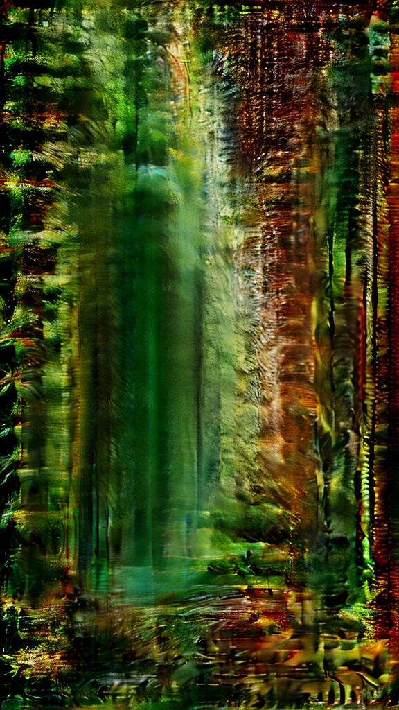 Interior view of wooden house with large glass window overlooking a forest, The weather is heavy rain, agua escorre no vidro, clima frio, sem neve, Dense forest outside, lareira com fogo baixo, livros na estante, wooden table with cups of hot coffee for two, A man and a woman are sitting on a brown leather sofa, eles conversam e riem.